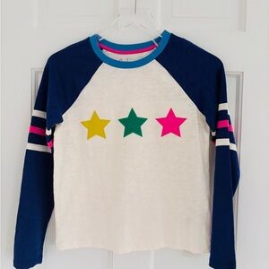 NWT Boden Blue/Green Pepper Kids Long Sleeve Top